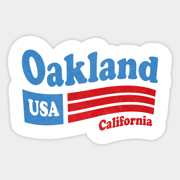 Oakland California - CA, USA - American Flag 4th of July Sticker by thepatriotshop